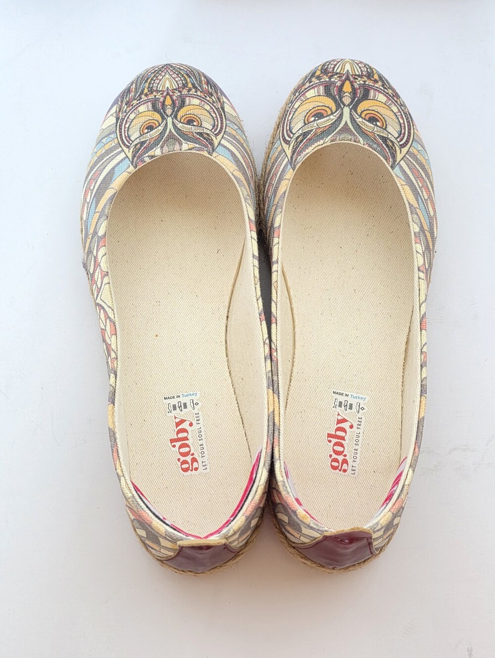 Goby Owl Print Espadrille Ballet Flats - Size 38 LiKe NEW - Picture 6 of 10